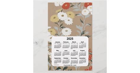 2025 Wall Flower Paper Calendar By Janz Zazzle