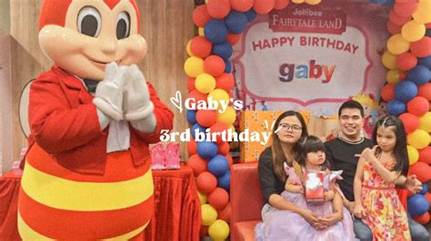 Mom Life Vlog Gabys 3rd Birthday Celebration Jollibee Birthday