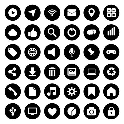 Simple Web And Social Media Icons On White Background 7066478 Vector