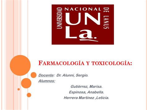 Ppt Farmacolog A Y Toxicolog A Powerpoint Presentation Free