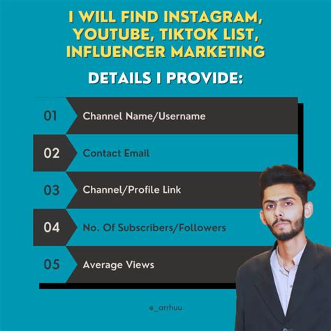 Find Instagram Youtube Tiktok Lists Influencer Marketing By Arham