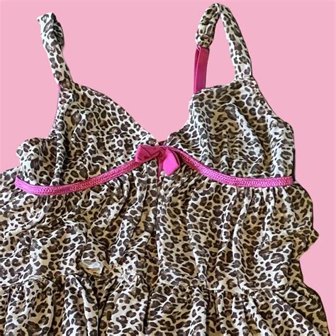 Pinkk Vintage Early 2000s Y2k Cheetah Print Lingerie Depop