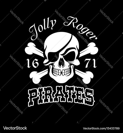 Pirate Skull And Crossbones Jolly Roger Symbol Vector Image