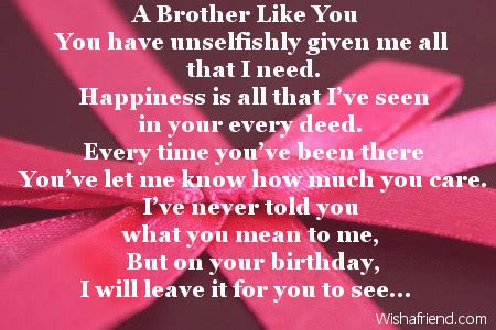 Brother Birthday Poems