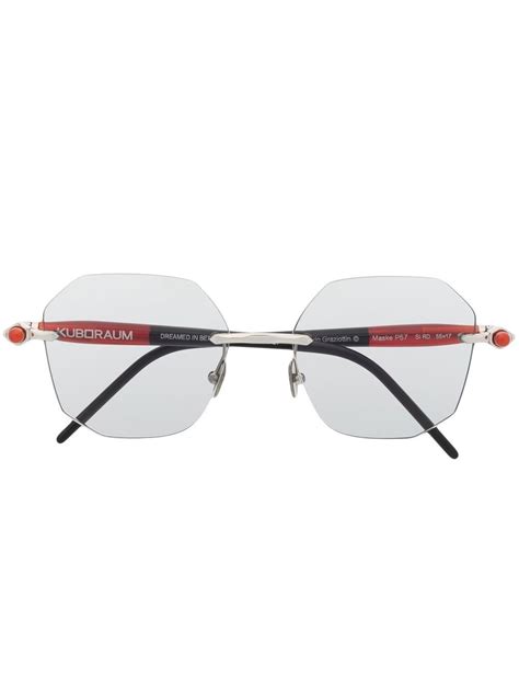 Kuboraum Square Frame Rimless Glasses Farfetch