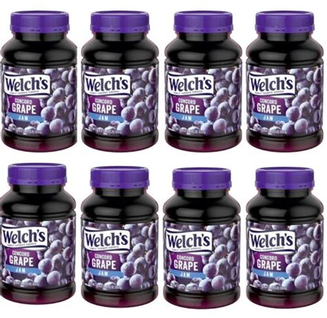 8 Jars Welchs Concord Grape Jelly Jams Preserved 50 Calories 30 Oz