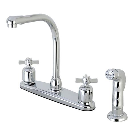 Kingston Brass Modern Cross 2 Handle High Arc Standard Kitchen Faucet