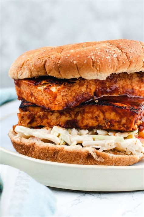 This Marinated Bbq Tofu Is Pan Fried Until Crispy Then Paired With