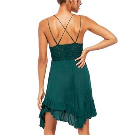 Free People Dresses Nwt Free People Adella Slip Hunter Green Xs S M