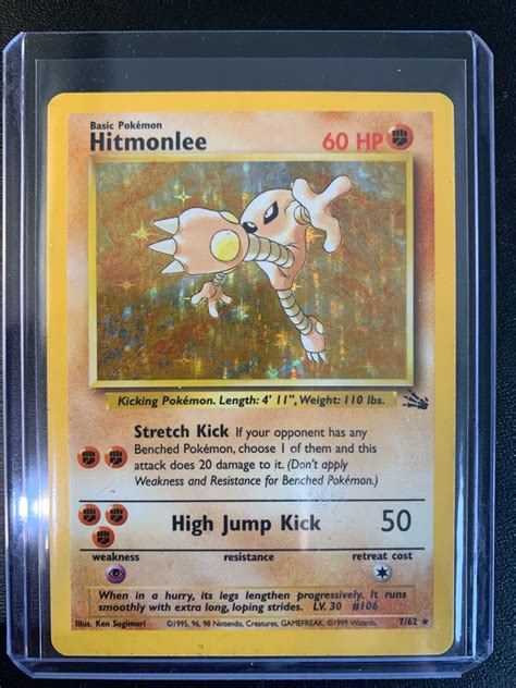 1999 Pokemon Fossil Set Wotc Holo Hitmonlee 762 Near Mint Mint