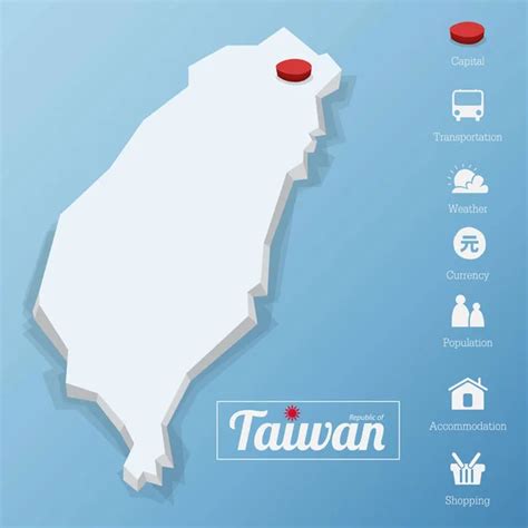 Rep Blica De Taiw N Mapa La Ciudad De Taipei Incluyendo El Icono Del