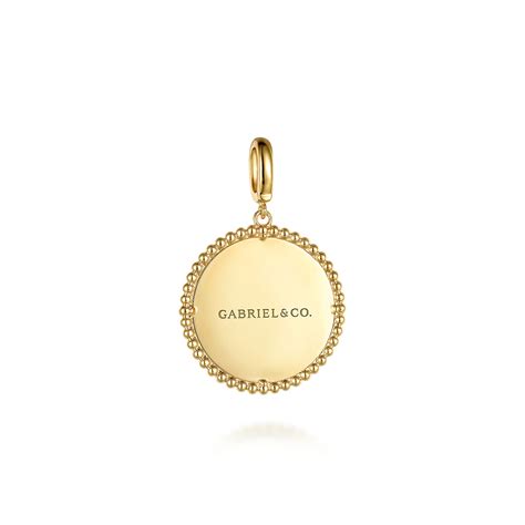 14k Yellow Gold Bujukan Round Personalized Medallion Pendant In Size