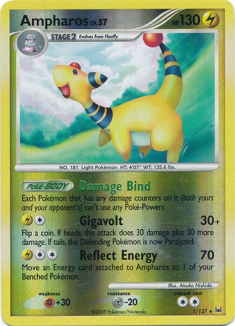 Moderately Played Ampharos Holo Rare Reverse Holo Pokemon