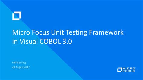 Pdf Micro Focus Unit Testing Framework In Visual Cobol In Visual