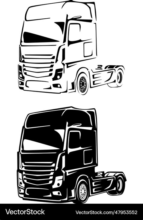 European Truck In Isolated Design Royalty Free Vector Image