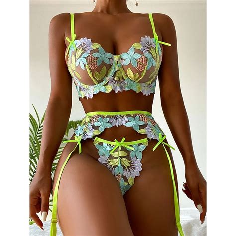 Luxury Lace Floral Embroidery Women Lingerie See Through Panties
