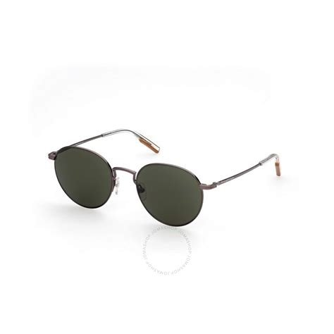 Ermenegildo Zegna Green Round Titanium Men S Sunglasses Ez0186 14n 53 889214262219 Sunglasses