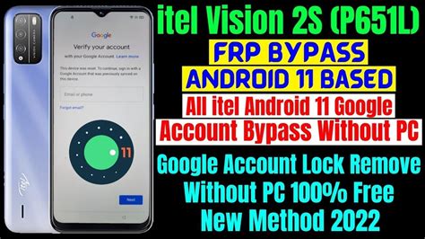 Itel A49 A661l Frp Bypass Android 11 Itel A58 Pro A661l Google