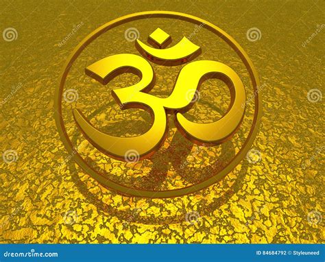 Golden Symbol Om Sign Stock Illustration Illustration Of Buddhism