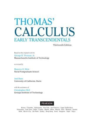 Thomas Calculus Pdf