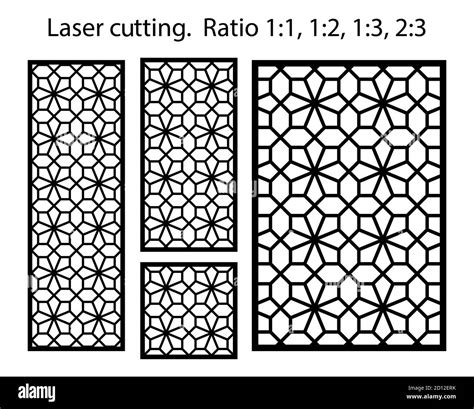 Juego De Plantillas Cnc Patrón Láser Conjunto De Paneles Vectoriales Geométricos Decorativos