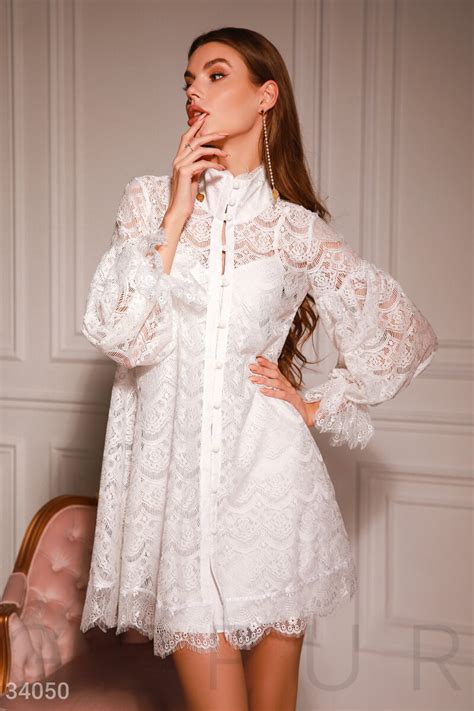 Кружевное белое платье (арт. 34050) ♡ интернет-магазин Gepur