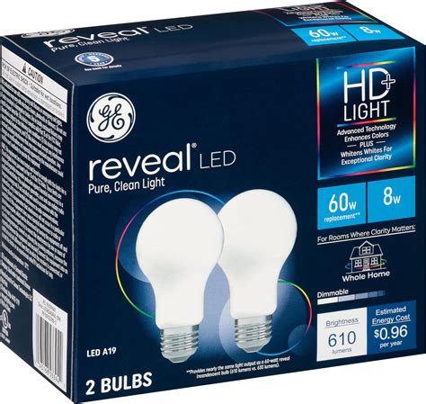 Ge Reveal 4 Pack 60 W Equivalent Dimmable 2850k Color Enhancing A19 Led Light Fixture Light