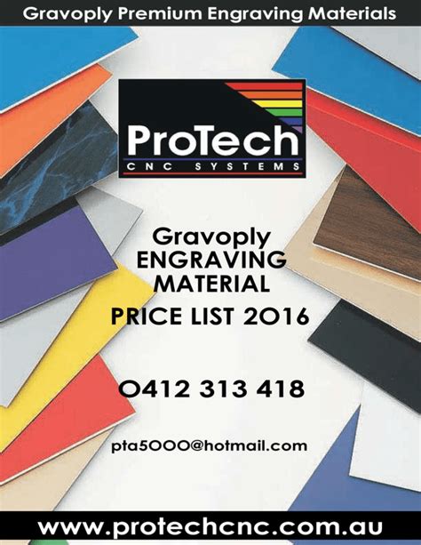 Gravoply Engraving Material Price List