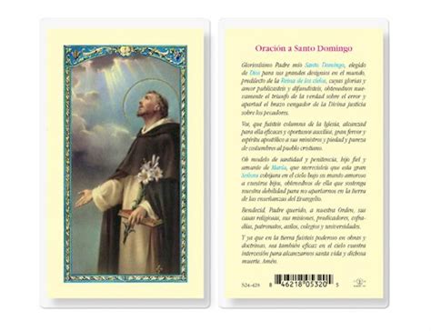 San Dominic Oracion Spanish Laminated Holy Cards 25 Count Value Pack 18254