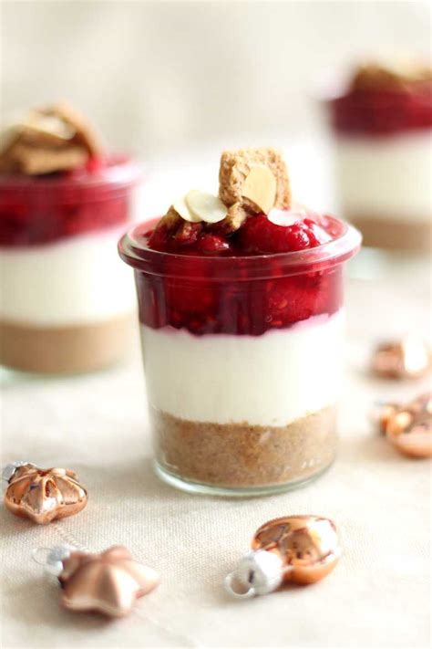 No Bake Cheesecake Im Glas Leckeres Spekulatius Himbeer Dessert