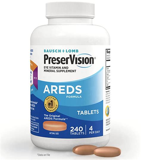 Bausch + Lomb PreserVision AREDS Eye Vitamin & Mineral Supplement Tablets, 240 tablets | Lazada PH