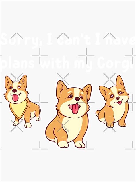 Corgi Set Sticker For Sale By Boubi1 Redbubble