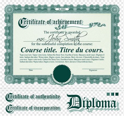 Diploma Certificate Design Elements Set Png Pngwing