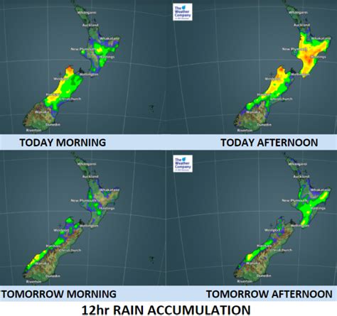 New Zealand: Expected rainfall totals across Friday and Saturday (+8 ...