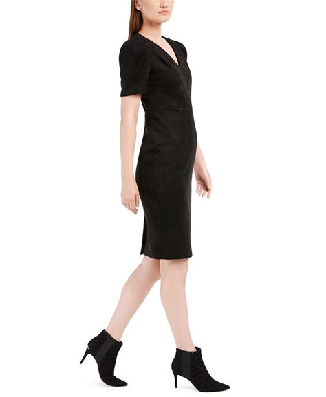 Calvin Klein Faux Suede Sheath Dress Macys