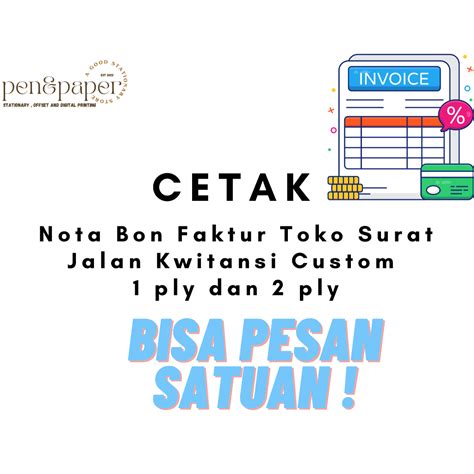 Jual Cetak Nota Bon Faktur Toko Surat Jalan Kwitansi Custom Ply Dan