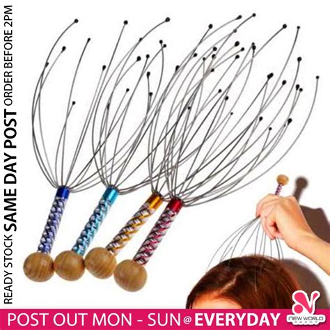 𝟭𝟮 𝗖𝗟𝗔𝗪𝗦 》 Stainless Steel Octopus Massager Acupuncture Scalp Head Neck