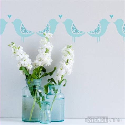 Love Birds Stencil Bird Stencils Reusable Stencils Scandinavian