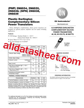 2N6035 Datasheet(PDF) - ON Semiconductor