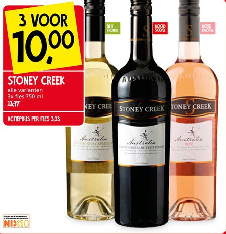 Stoney Creek Rose Witte Wijn Folder Aanbieding Bij Jan Linders Details