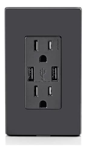 Contacto Duplex Usb Con Placa Leviton Pack Pzs Zelicht