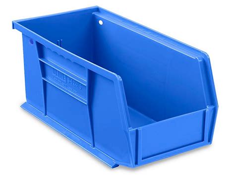 Plastic Stackable Bins 11 X 5 1 2 X 5 Blue S 12415blu Uline