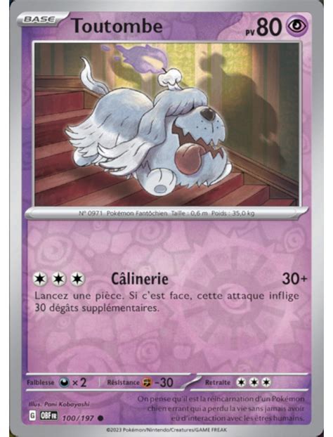 FR Pokémon Carte EV03 100 197 Toutombe REVERSE