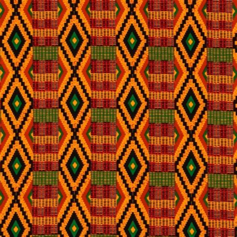 Orange Striped Kente Fabric Geometrical Fabric 100 Cotton Apparel