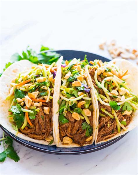 Slow Cooker Asian Pulled Pork Tacos Easy Healthy Wellplated Com Therecipecritic