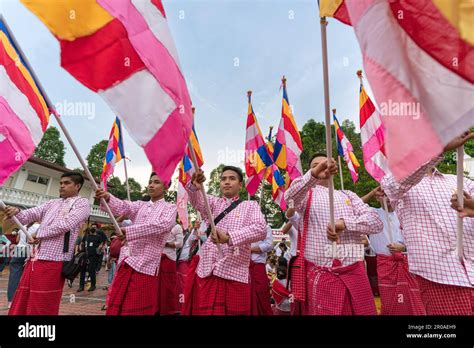 Kuala Lumpur Malaysia May Th Devotees Holding Flags Inside