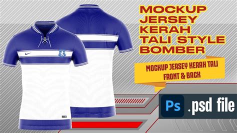 Cara Membuat Desain Jersey Retro Classic Kerah Tali Style Bomber Front