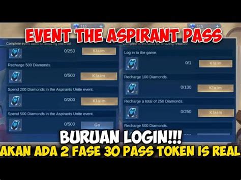 BUG 30 TOKEN PASS ASPIRANT UNITE GRATIS CARA MENDAPATKAN 30 TOKEN