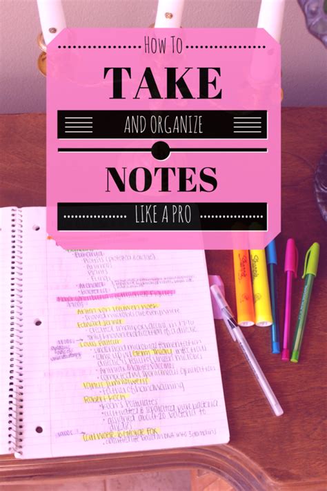 How To Take And Organize Notes Like A Pro College Notes College