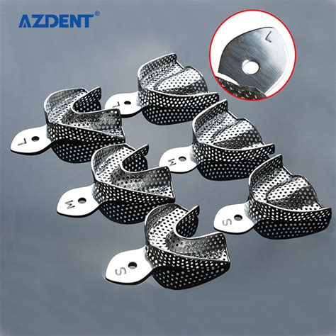 6PCS Pack Dental Impression Tray Stainless Steel Teeth Tray